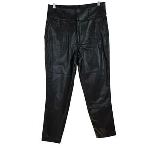 Kut From The Kloth Women's Faux Leather Black Straight Cut Pants Size 6